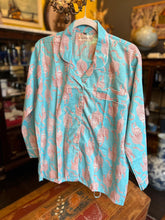 Load image into Gallery viewer, Bagru tiger pj set - turquoise