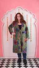 Load image into Gallery viewer, Chintz Indian tree Velvet Dressing gown