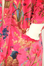 Load image into Gallery viewer, Velvet Kimono - peachy pink bird of paradise