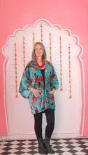 Load image into Gallery viewer, Kimono - bird of paradise turquoise