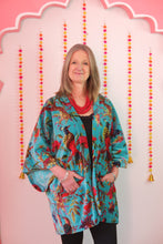 Load image into Gallery viewer, Kimono - bird of paradise turquoise