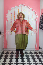 Load image into Gallery viewer, Sari Silk Reversible Coatigan - apricot