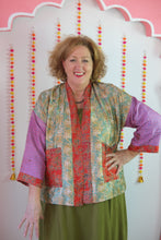 Load image into Gallery viewer, Sari Silk Reversible Coatigan - apricot