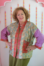 Load image into Gallery viewer, Sari Silk Reversible Coatigan - apricot