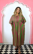 Load image into Gallery viewer, The Aphrodite dress - green/pink