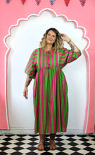 Load image into Gallery viewer, The Aphrodite dress - green/pink