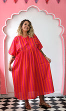 Load image into Gallery viewer, Stripy Aphrodite dress - orange/ pink