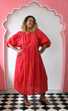 Load image into Gallery viewer, Stripy Aphrodite dress - orange/ pink