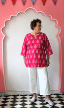 Load image into Gallery viewer, The Jali Kurta - hot pink