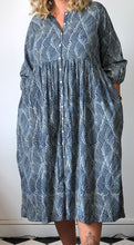 Load image into Gallery viewer, The Annabelle dress - Indigo Waves print