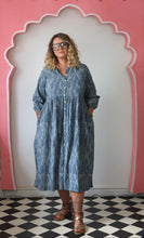 Load image into Gallery viewer, The Annabelle dress - Indigo Waves print