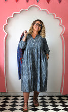 Load image into Gallery viewer, The Annabelle dress - Indigo Waves print