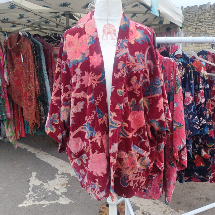 Kimono - Chintz print - wine