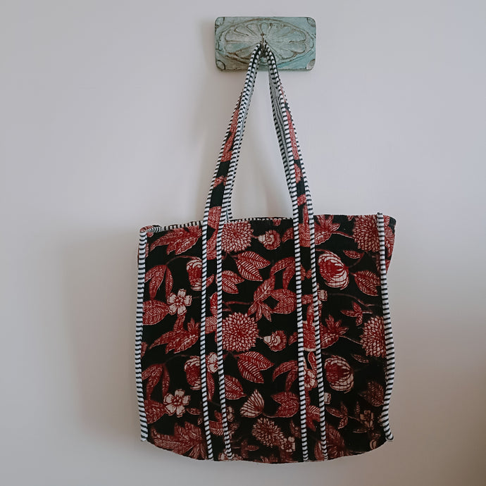 The Jaipur quilted Velvet tote bag