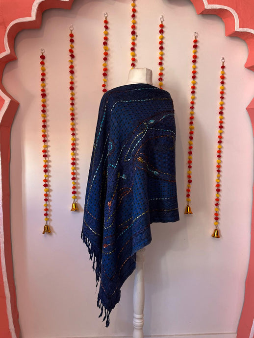 Boiled wool poncho