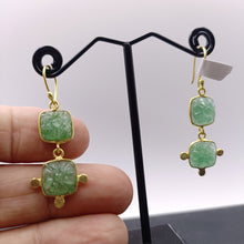 Load image into Gallery viewer, Hand carved Aventurine earrings