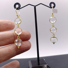 Load image into Gallery viewer, Pink amethyst drop earrings