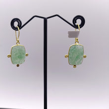Load image into Gallery viewer, Hand carved Aventurine earrings