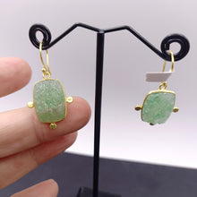 Load image into Gallery viewer, Hand carved Aventurine earrings