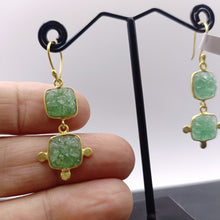 Load image into Gallery viewer, Hand carved Aventurine earrings