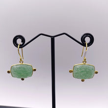 Load image into Gallery viewer, Hand carved Aventurine earrings