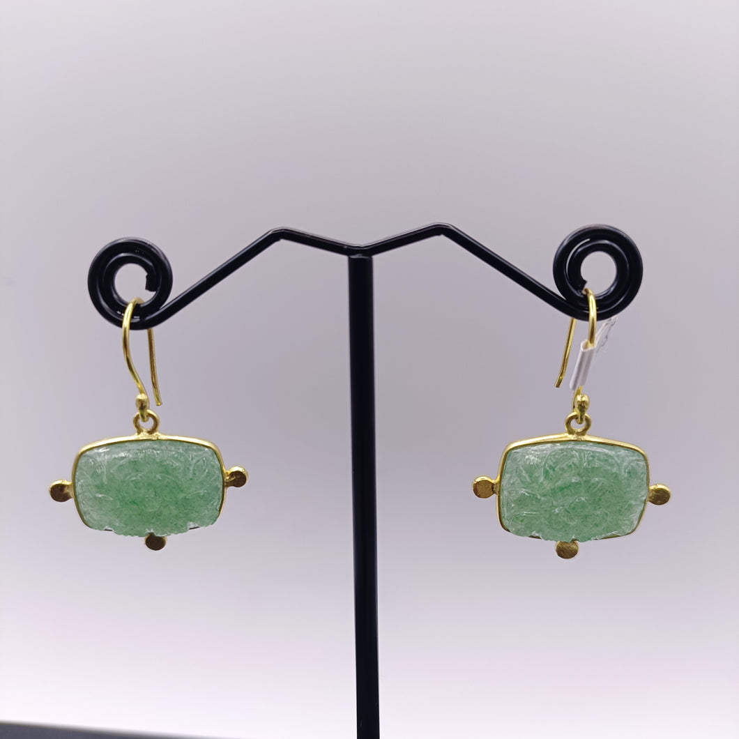 Hand carved Aventurine earrings