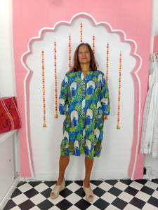 Langston shirt dress electric blue