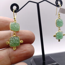 Load image into Gallery viewer, Hand carved Aventurine earrings