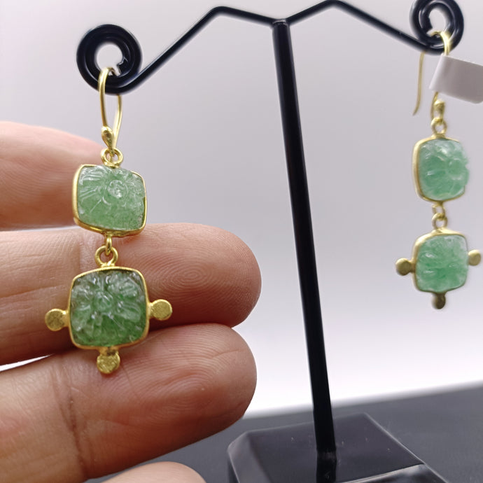 Hand carved Aventurine earrings
