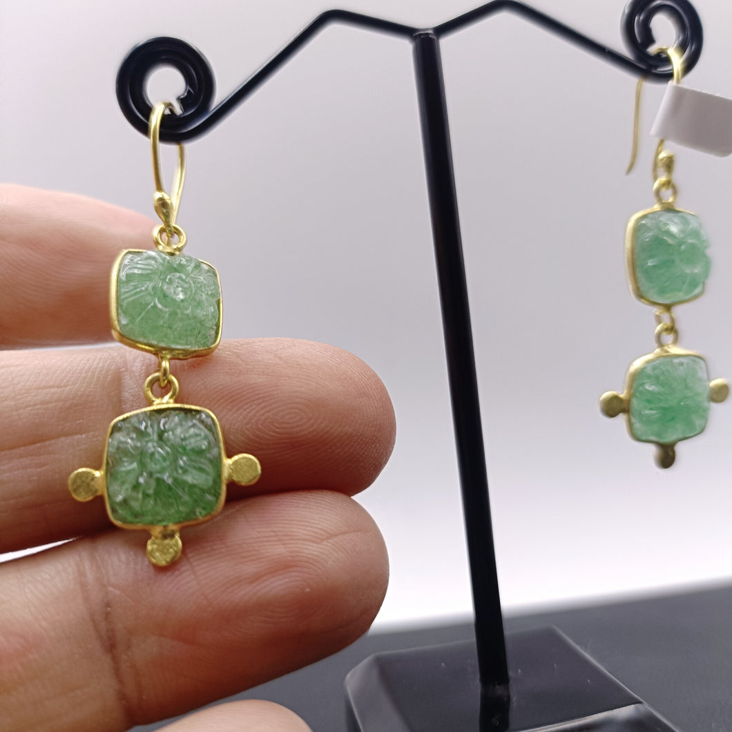Hand carved Aventurine earrings