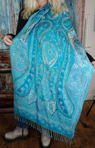 Boiled wool shawl