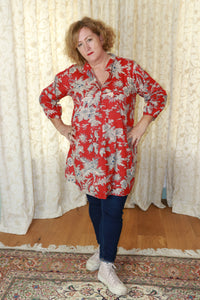 The Yeats tunic - red