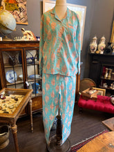 Load image into Gallery viewer, Bagru tiger pj set - turquoise