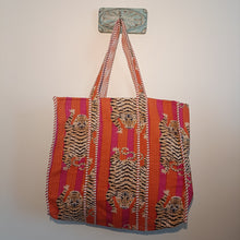 Load image into Gallery viewer, Jaipur Tote bag - orange &amp; pink