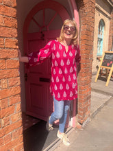 Load image into Gallery viewer, The Jali Kurta - hot pink