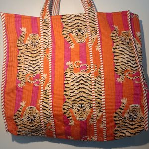 Jaipur Tote bag - orange & pink