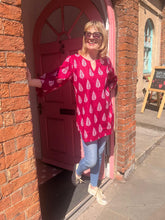 Load image into Gallery viewer, The Jali Kurta - hot pink