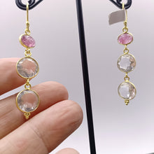 Load image into Gallery viewer, Rose quartz &amp; pink amethyst earrings
