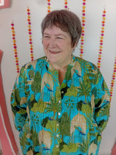 Load image into Gallery viewer, Langston shirt dress turquoise