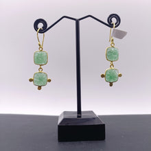 Load image into Gallery viewer, Hand carved Aventurine earrings
