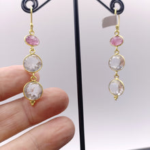 Load image into Gallery viewer, Rose quartz &amp; pink amethyst earrings