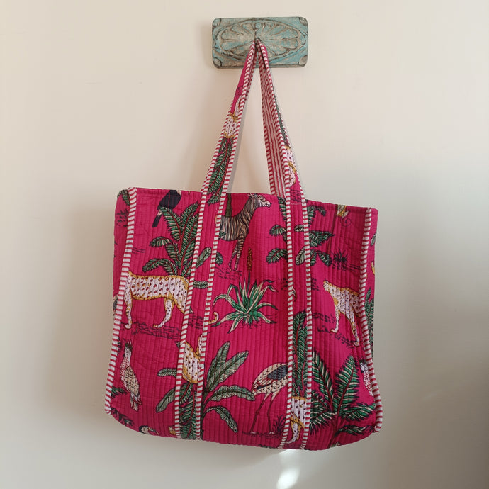 Jaipur Tote bag - hot pink