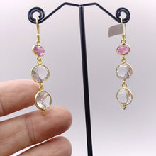 Load image into Gallery viewer, Rose quartz &amp; pink amethyst earrings