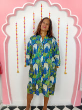 Load image into Gallery viewer, Langston shirt dress electric blue