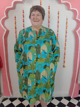 Load image into Gallery viewer, Langston shirt dress turquoise