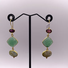 Load image into Gallery viewer, Garnet, aventurine &amp; moss agate earrings