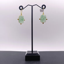 Load image into Gallery viewer, Hand carved Aventurine earrings