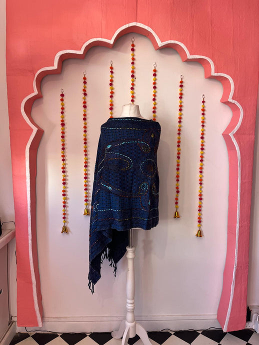 Boiled wool poncho