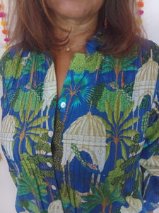 Langston shirt dress electric blue