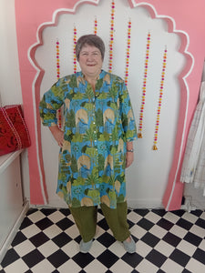Langston shirt dress duck egg blue